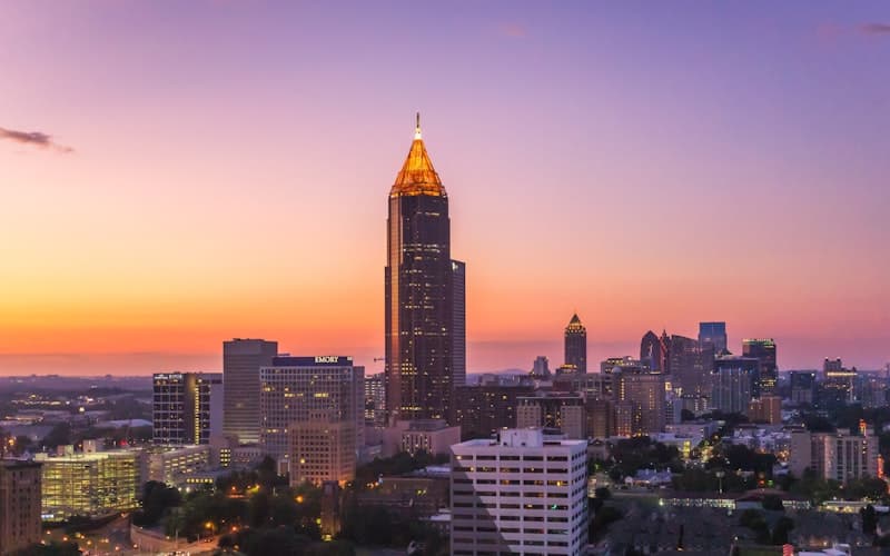Atlanta skyline with commercial buildings